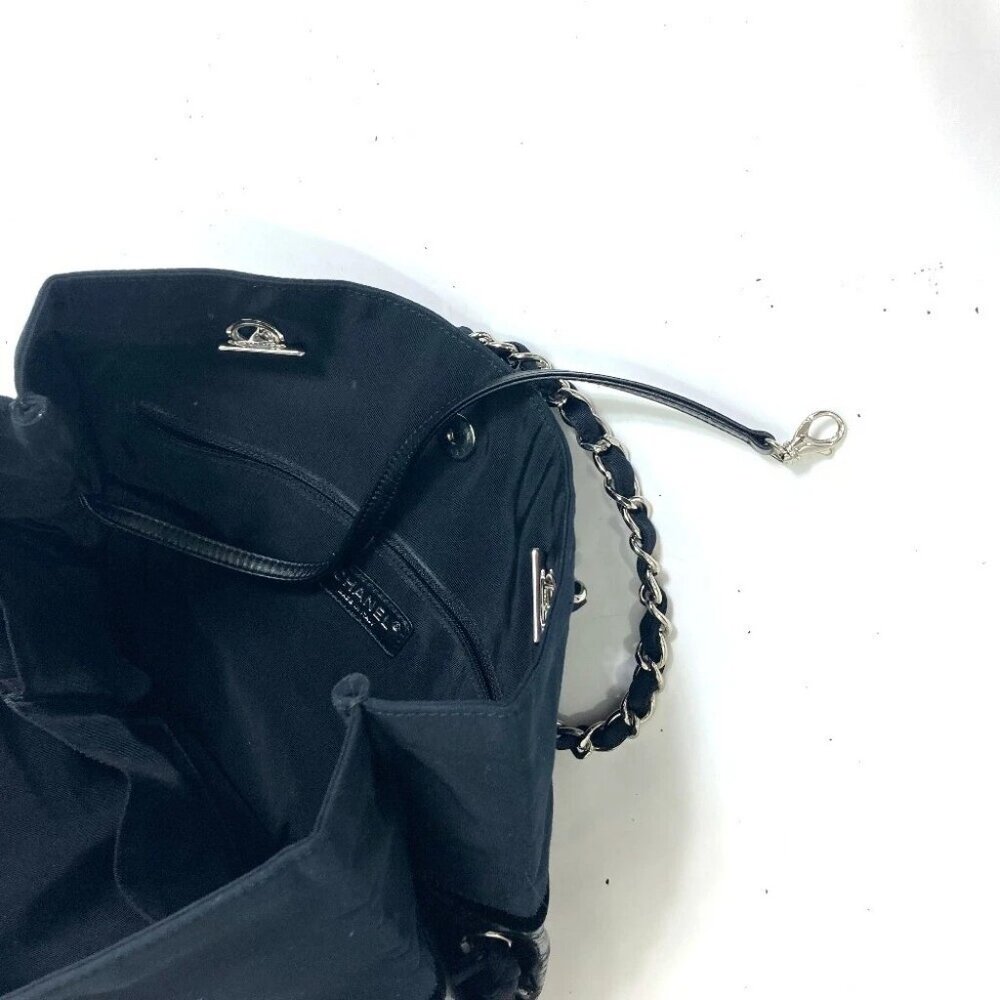CHANEL Shoulder Tote Bag Chain Shoulder Bag Tote Bag enamel Black/SilverHardware - Picture 13 of 15